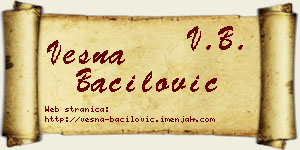 Vesna Bačilović vizit kartica